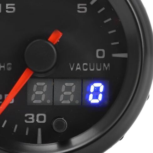 52mm Vacuum Gauge Digital Display Automotive Vacuum Meter Kit DC Pointer 0 to 30 IN.HG for All DC12V Vehicles in Saudi Arabia