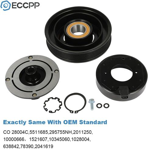 ECCPP A/C قابض الضاغط 1999-2003 مناسب لكزس ES300 3.0L CO 28004C التيار المتناوب قابض الضاغط مجموعة تجميع بكرة لفائف مجموعة in Saudi Arabia