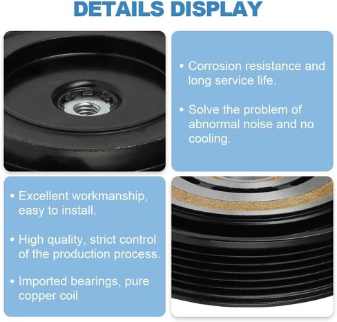 ECCPP A/C قابض الضاغط 1999-2003 مناسب لكزس ES300 3.0L CO 28004C التيار المتناوب قابض الضاغط مجموعة تجميع بكرة لفائف مجموعة in Saudi Arabia