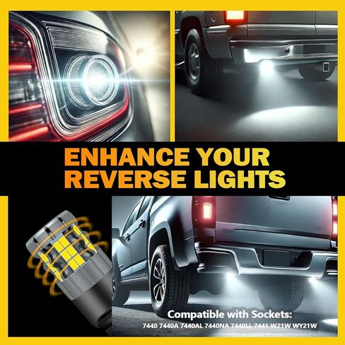 3156 LED مصابيح إضاءة عكسية متوافقة مع Ford F-150 F-250 F-350 Super Duty 1994-2005 و F-150 2015-2017 ، الضوء الأبيض ، التوصيل والتشغيل ، حزمة 2 in Kuwait