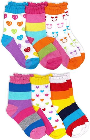 Jefferies Socks Girls Fashion Pattern Variety Crew Socks 12 Pair Pack in Saudi Arabia