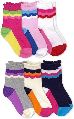 Jefferies Socks Girls Fashion Pattern Variety Crew Socks 12 Pair Pack in Saudi Arabia
