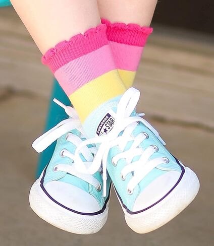Jefferies Socks Girls Fashion Pattern Variety Crew Socks 12 Pair Pack in Saudi Arabia
