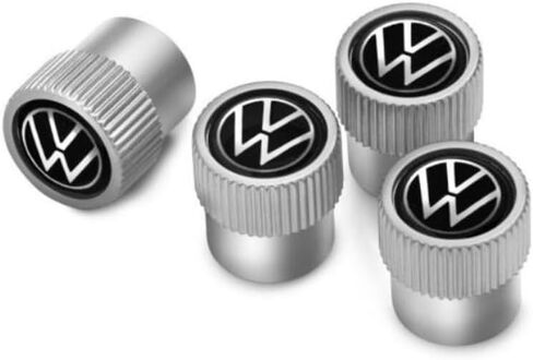 Volkswagen Black Logo Chrome Tire Stem Valve Caps in Saudi Arabia