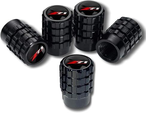 for Z71 Silverado Colorado Black Metal Tire Valve Stem Cap Covers Air Valve Cap Set Dust Proof Leak-Proof Air Cover Logo Styling Car Accessories(Pack of 5) (B+Keychain) in Kuwait