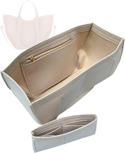 Organizer for Cyme Bag Mini/Large, Tote Bag Felt Insert with Zipper Pocket Small Pouch (Mini, Grey) in Saudi Arabia