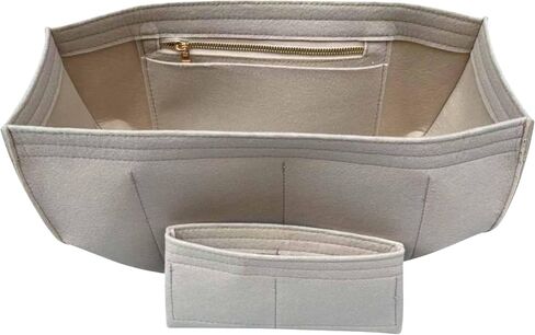 Organizer for Cyme Bag Mini/Large, Tote Bag Felt Insert with Zipper Pocket Small Pouch (Mini, Grey) in Saudi Arabia
