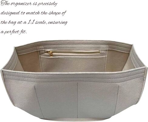 Organizer for Cyme Bag Mini/Large, Tote Bag Felt Insert with Zipper Pocket Small Pouch (Mini, Grey) in Saudi Arabia