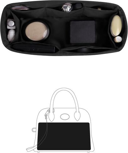 Organizer Insert for Hermes Bolide 1923 mini Bag, KINGS IN BAG Handmade Bag-in-bag Fits Bolide mini Bag, Lightweight Handbag Insert with Practical Pockets(Black, Bolide 1923-mini) in Saudi Arabia