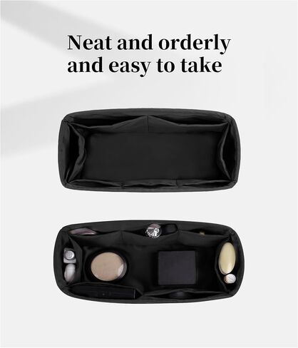 Organizer Insert for Hermes Bolide 1923 mini Bag, KINGS IN BAG Handmade Bag-in-bag Fits Bolide mini Bag, Lightweight Handbag Insert with Practical Pockets(Black, Bolide 1923-mini) in Saudi Arabia