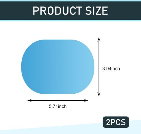 2 PCS Car Rearview Mirror Rain Film, Rainwater Drainage HD Anti-glare Eye Protection Sticker, 5.71" x 3.94" Oval Micro-nano Layer Anti-scratch self-adhesive Film, Universal for Cars (Blue) in Saudi Arabia