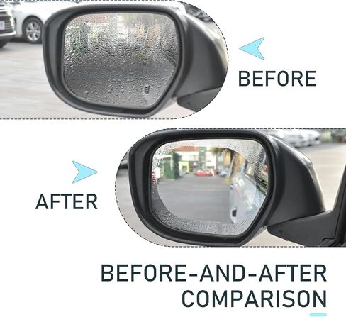 2 PCS Car Rearview Mirror Rain Film, Rainwater Drainage HD Anti-glare Eye Protection Sticker, 5.71" x 3.94" Oval Micro-nano Layer Anti-scratch self-adhesive Film, Universal for Cars (Blue) in Saudi Arabia