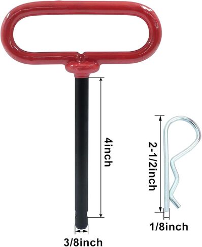 3/8 x 4 Inch Trailer Tow Hitch Pin and Clip, Tractors Hitch Cotter Pins for RV, Tractor, Lawn Mower (Red) in Kuwait