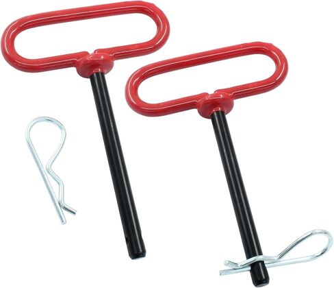 3/8 × 4 بوصة مقطورة السحب دبوس ومقطع ، الجرارات Hitch دبابيس كوتر ل RV ، جرار ، جزازة العشب (أحمر) in Saudi Arabia