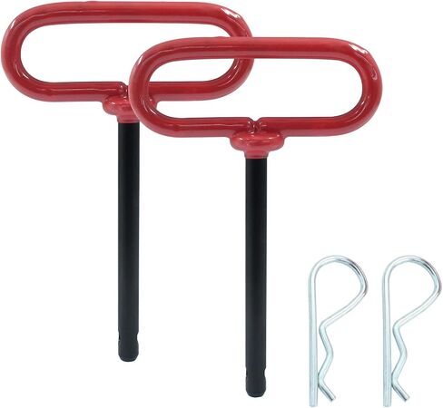 3/8 × 4 بوصة مقطورة السحب دبوس ومقطع ، الجرارات Hitch دبابيس كوتر ل RV ، جرار ، جزازة العشب (أحمر) in Saudi Arabia