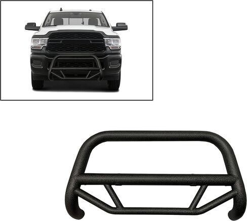 Black Horse Max T Bull Bar محكم الأسود متوافق مع 2019-2025 RAM 2500 | 2019-2025 RAM 3500 (Exprased Power Wagon) -MBT-MR1903 in Kuwait