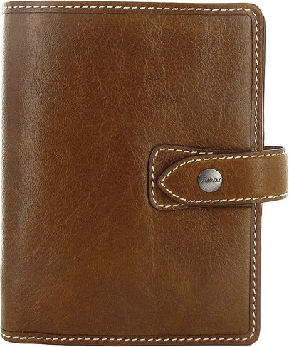 Filofax Malden Organizer, Pocket Size, Ochre - Tactile, Full Grain Buffalo Leather, Six Rings, with Cotton Cream Week-to-View Calendar Diary, Multilingual, 2024 (C025842-24) in Saudi Arabia