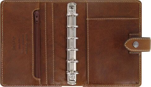 Filofax Malden Organizer, Pocket Size, Ochre - Tactile, Full Grain Buffalo Leather, Six Rings, with Cotton Cream Week-to-View Calendar Diary, Multilingual, 2024 (C025842-24) in Saudi Arabia
