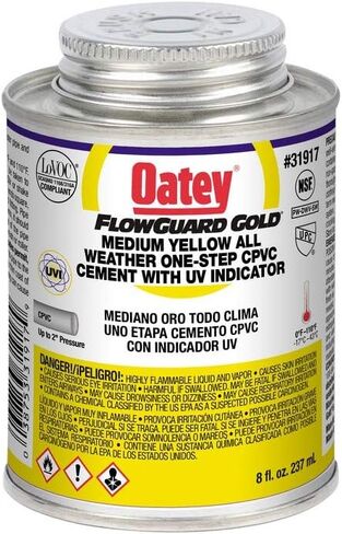 Oatey 31910 1-Step All-Weather Solvent Cement, 4-Ounce, Gold, No Size, No Color in Kuwait