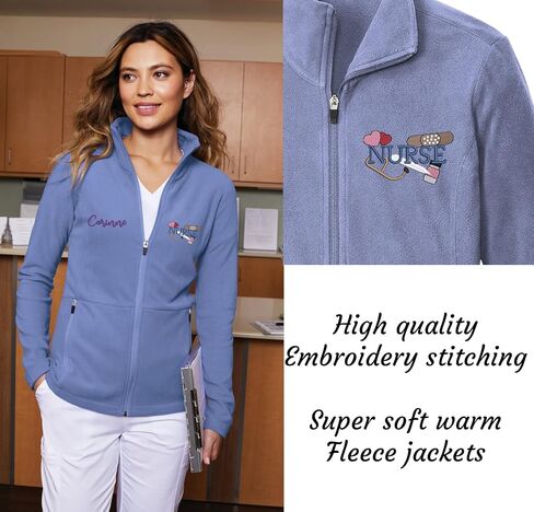 INK STITCH Women L151 Custom Embroidery Design your Own Logo Texts Accord Microfleece Jackets in Saudi Arabia