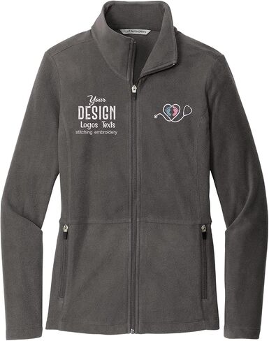 INK STITCH Women L151 Custom Embroidery Design your Own Logo Texts Accord Microfleece Jackets in Saudi Arabia
