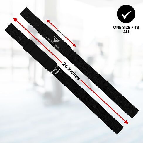 Weight Lifting Straps,Powerlifting Deadlifting, Anti Slip 60CM Hand Bar Grip, 5MM Neoprene Wrist Support, Heavy Duty Weightlifting Bodybuilding Workout in Saudi Arabia
