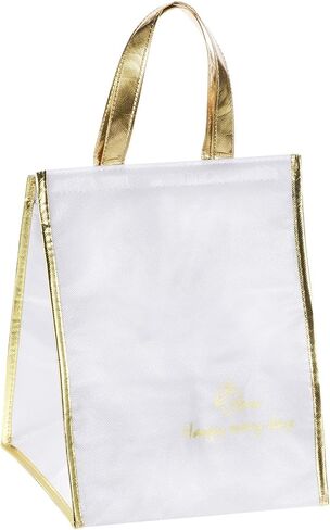 PATIKIL Insulated Grocery Bag, Non-woven Fabric Food Delivery Tote Thermal Cake Carrying Bags Food Container for Home Office Restaurant, 37cmx37cmx43cm, White in Saudi Arabia