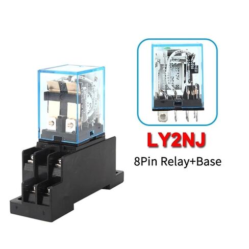 Intermediate Relay HH62P LY2NJ 10A Mini Electromagnetic Relay AC/DC 12V 24V 110V 220V 380V with 8 Pins Socket Base PTF08A (DC-24V-With-socket) in Kuwait