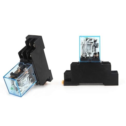 Intermediate Relay HH62P LY2NJ 10A Mini Electromagnetic Relay AC/DC 12V 24V 110V 220V 380V with 8 Pins Socket Base PTF08A (DC-24V-With-socket) in Kuwait