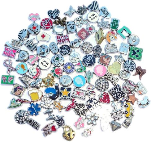 One Hundred (100) Assorted Floating Charms for Lockets in Saudi Arabia