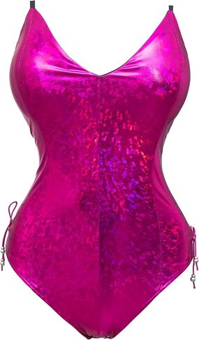Womens Bunny Costume Girl Bodysuit Holographic Shining Suit Sparkle Costume Senpai Cosplay Bodysuit One Piece stockings Set in Saudi Arabia