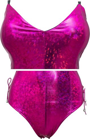 Womens Bunny Costume Girl Bodysuit Holographic Shining Suit Sparkle Costume Senpai Cosplay Bodysuit One Piece stockings Set in Saudi Arabia
