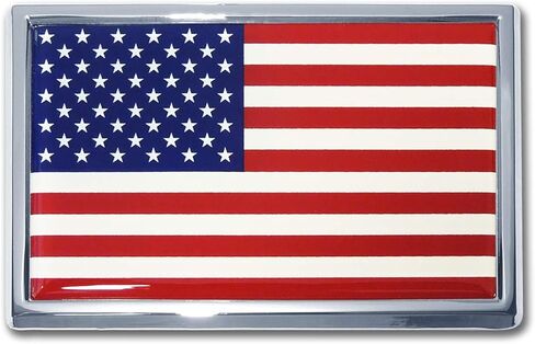 Elektroplate United States of America Flag All Metal Emblem | Truck Size at 4.2" x 2.7" | Weatherproof in Kuwait
