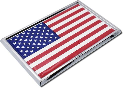 Elektroplate United States of America Flag All Metal Emblem | Truck Size at 4.2" x 2.7" | Weatherproof in Kuwait