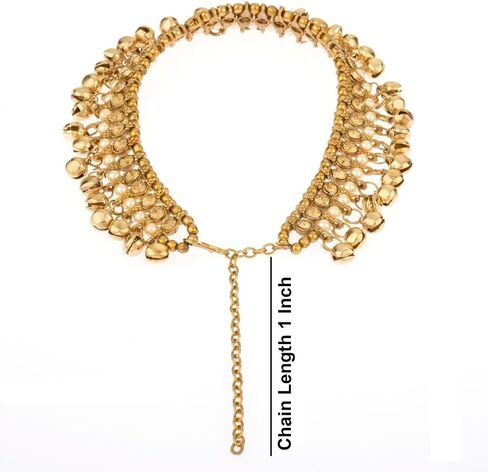 Efulgenz Indian Bridal Anklets for Women Ghungroo Jhanjara Anklet Bollywood Faux Kundan Pearl Ankle Bracelets Set Bell Anklets for Women in Saudi Arabia