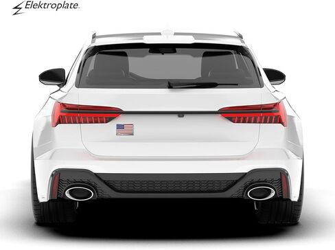 Elektroplate United States of America Flag All Metal Emblem | Truck Size at 4.2" x 2.7" | Weatherproof in Kuwait