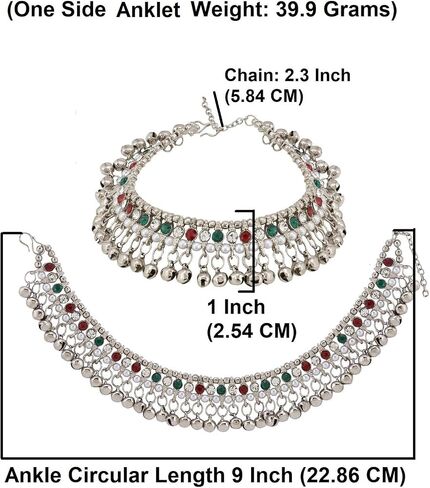 efulgenz Anklets Indian Bridal for Women Ghungroo Jhanjara Anklet Bollywood Faux Kundan Pearl Ankle Stekle in Saudi Arabia