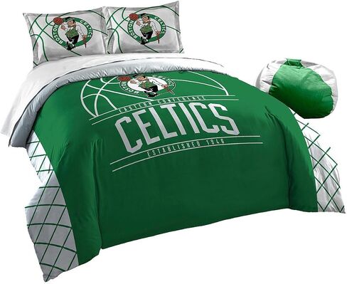 لحاف وشام من شركة Northwest مرخصة رسميًا من NBA Boston Celtics Reverse Slam Twin in Saudi Arabia