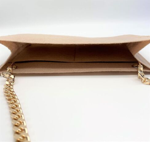 مجموعة تحويل منظم محفظة مع حقيبة يد ذات سلسلة ذهبية (Beige) in Kuwait