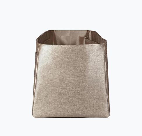 Purse organizer insert for Birkin 25, Italian Faux Silk Fabric, thin, Lightweight, brilliant sheen, Sturdy, Sturdy, Women Gift, (Gray Gold IBK25N) in Kuwait