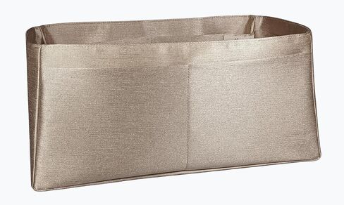 Purse organizer insert for Birkin 25, Italian Faux Silk Fabric, thin, Lightweight, brilliant sheen, Sturdy, Sturdy, Women Gift, (Gray Gold IBK25N) in Kuwait
