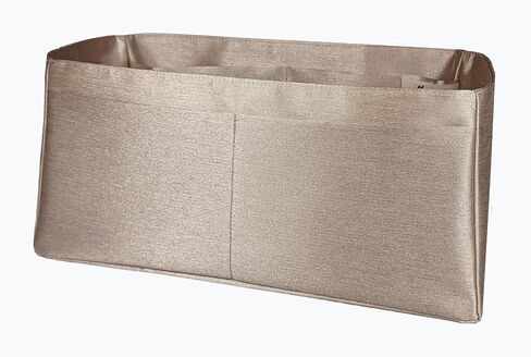 Purse organizer insert for Birkin 25, Italian Faux Silk Fabric, thin, Lightweight, brilliant sheen, Sturdy, Sturdy, Women Gift, (Gray Gold IBK25N) in Kuwait
