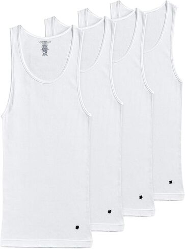 Lucky Brand Mens Tank Top Undershirt - 4 Pack Breathable Cotton Mens Undershirts - Tagless Sleeveless Shirts for Men (S-XL) in Saudi Arabia
