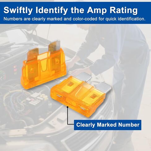 Baomain 5 Amp Fast-Acting ATO/ATC Blade Fuses, Pack of 25 in Saudi Arabia