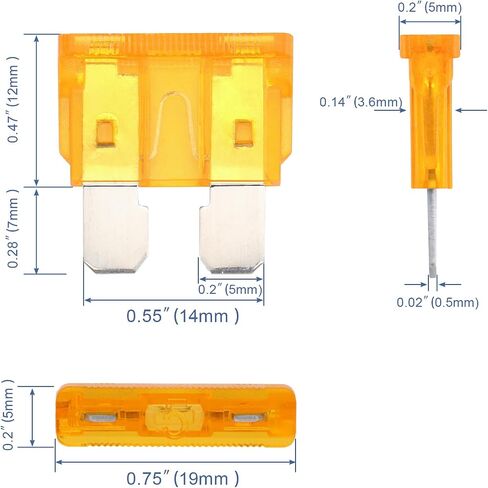 Baomain 5 Amp Fast-Acting ATO/ATC Blade Fuses, Pack of 25 in Saudi Arabia