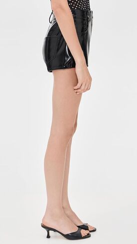 Norma Kamali Women's High Waist Faux Leather Shorts in Saudi Arabia