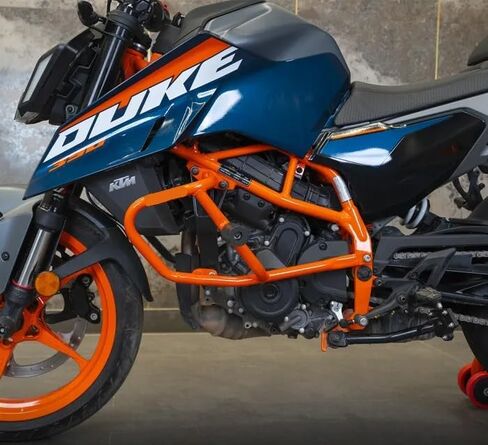 Crash Guard with Slider Compatible with KTM Duke 200 (GEN - 3) (2024) in Saudi Arabia