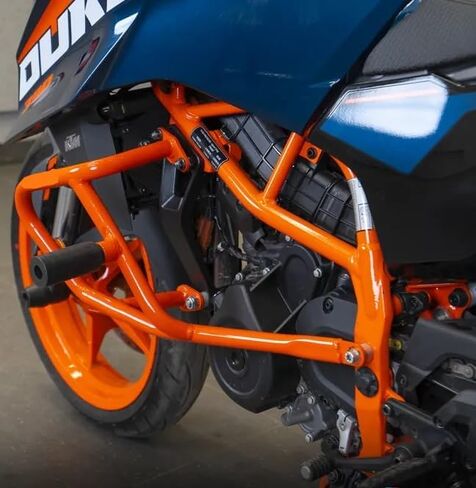 Crash Guard with Slider Compatible with KTM Duke 200 (GEN - 3) (2024) in Saudi Arabia
