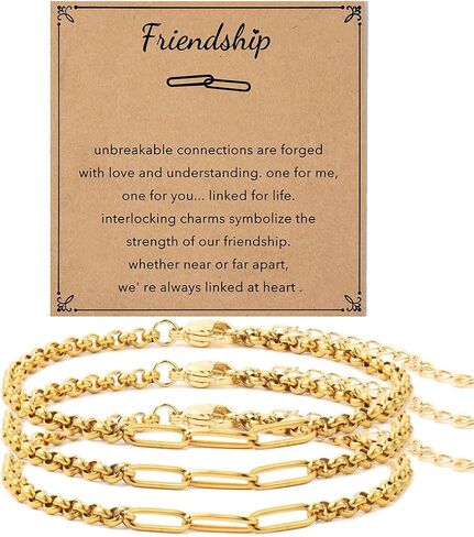 1/2/3 PCS Friendship Bracelet for Women, Stainless Steel Link Bracelets for Best Friend/Mother Daughter/Sister in Kuwait