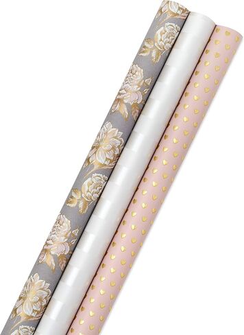 Hallmark Holiday Reversible Wrapping Paper Bundle, Rustic Christmas (Pack of 3, 120 sq. ft. ttl) Plaid, Barn, Red Truck, Moose, Woodland Scenes in Saudi Arabia